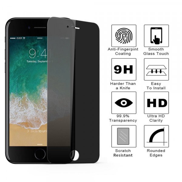 Wholesale Privacy Anti-Spy Full Cover Tempered Glass Screen Protector for iPhone SE2020 / 8 / 7 / 6S / 6 (Privacy)